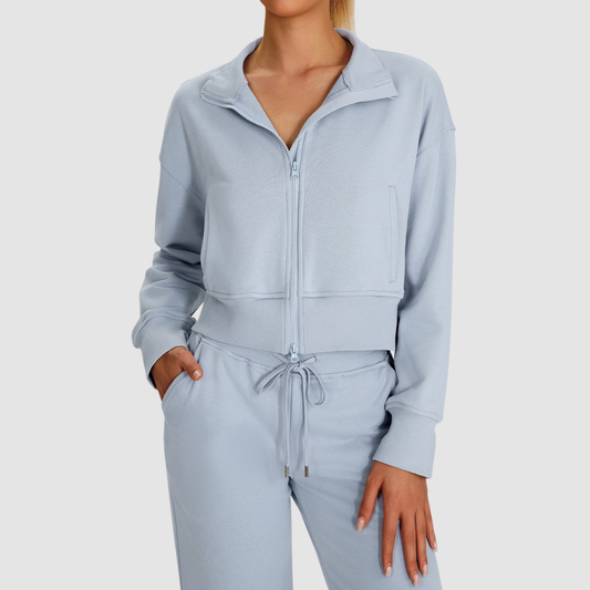 Wholesale Women's Short Zip Stand-Collar Sports Jacket