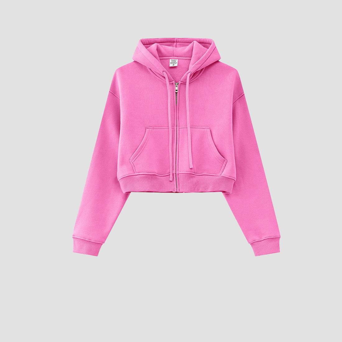 Wholesale Women’s Fleece-Lined Zip Hoodie – Cropped Relaxed Winter Jacket