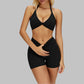 Removable breast sports bra+Sport shorts 2-piece set