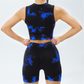 Women's tie-dye yoga tank top + shorts two-piece set
