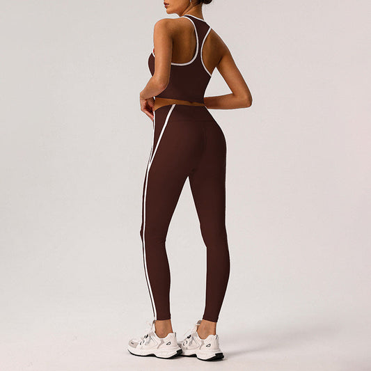 Wholesale Color-Blocked Racerback Crop Top + | Wonderxfans bulk activewear