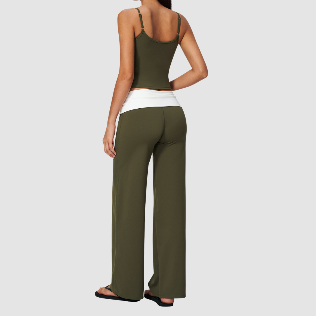 Wholesale Women’s Padded Strap Tank & Wide-Leg Yoga Pants Set