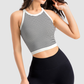 Wholesale striped tight fitting halter yoga | Wonderxfans bulk activewear