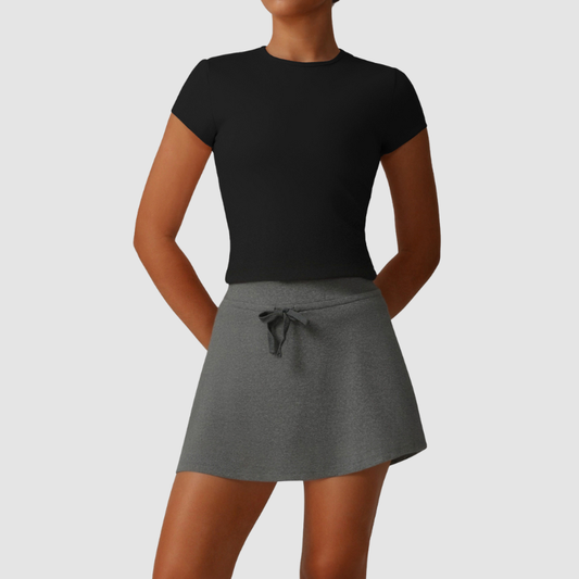 Wholesale Solid Color Slim Fit T-Shirt + Tennis Skirt