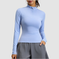 Wholesale stand collar half zip yoga top