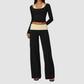Wholesale Women’s Long-Sleeve Top & Wide-Leg Yoga Pants Set