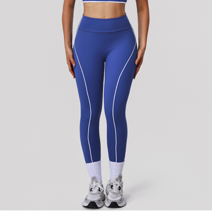 Wholesale color-blocked nude-feel yoga leggings | Wonderxfans bulk activewear