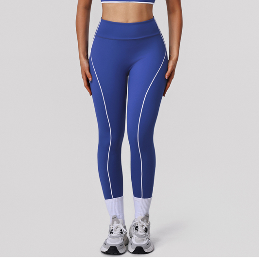 Wholesale color-blocked nude-feel yoga leggings | Wonderxfans bulk activewear