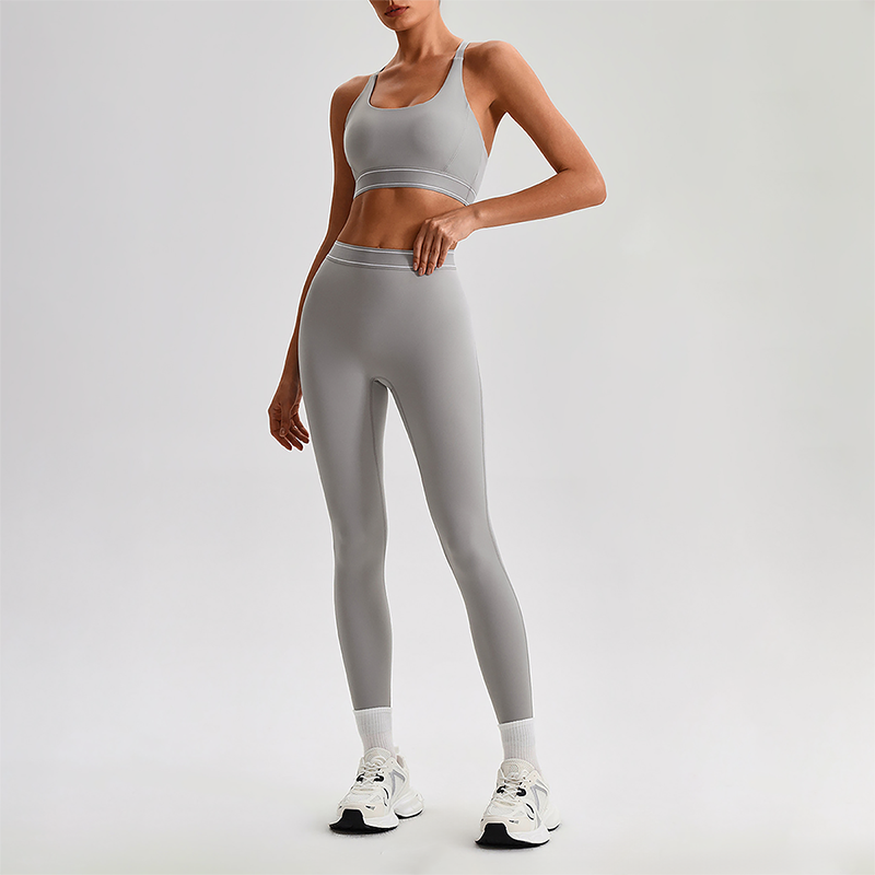 Wholesale Naked-Feel Sports Bra & High-Waist Biker Shorts Set – Quick-Dry Yoga 2-Piece set