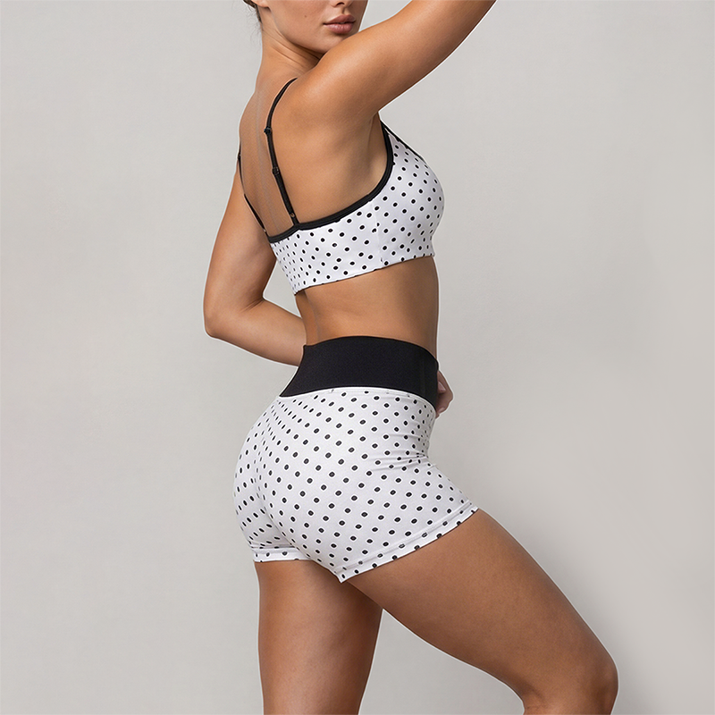 Wholesale Wave Point Quick Dry Naked Feel Vest+High Waist Short Set (Pre-sale)