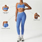 Cross-Back Color-Blocked Bra + High-Waisted Butt-Lifting Leggings 2-Piece Set