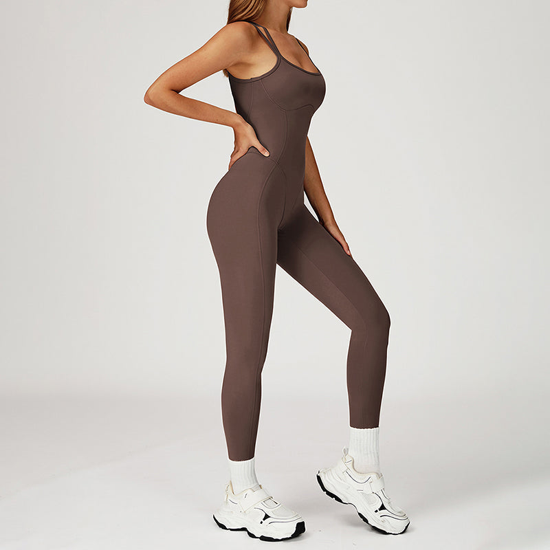 Cross-back ONE-PIECE HIP LIFTING SPORTS AND FITNESS SET