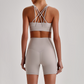 Wholesale Women's Quick-Dry Naked Feel Vest+Fitted Biker Shorts Yoga Set