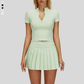 Wholesale Slim-fit stand-up collar short-sleeved top+Anti-exposure | Wonderxfans bulk activewear