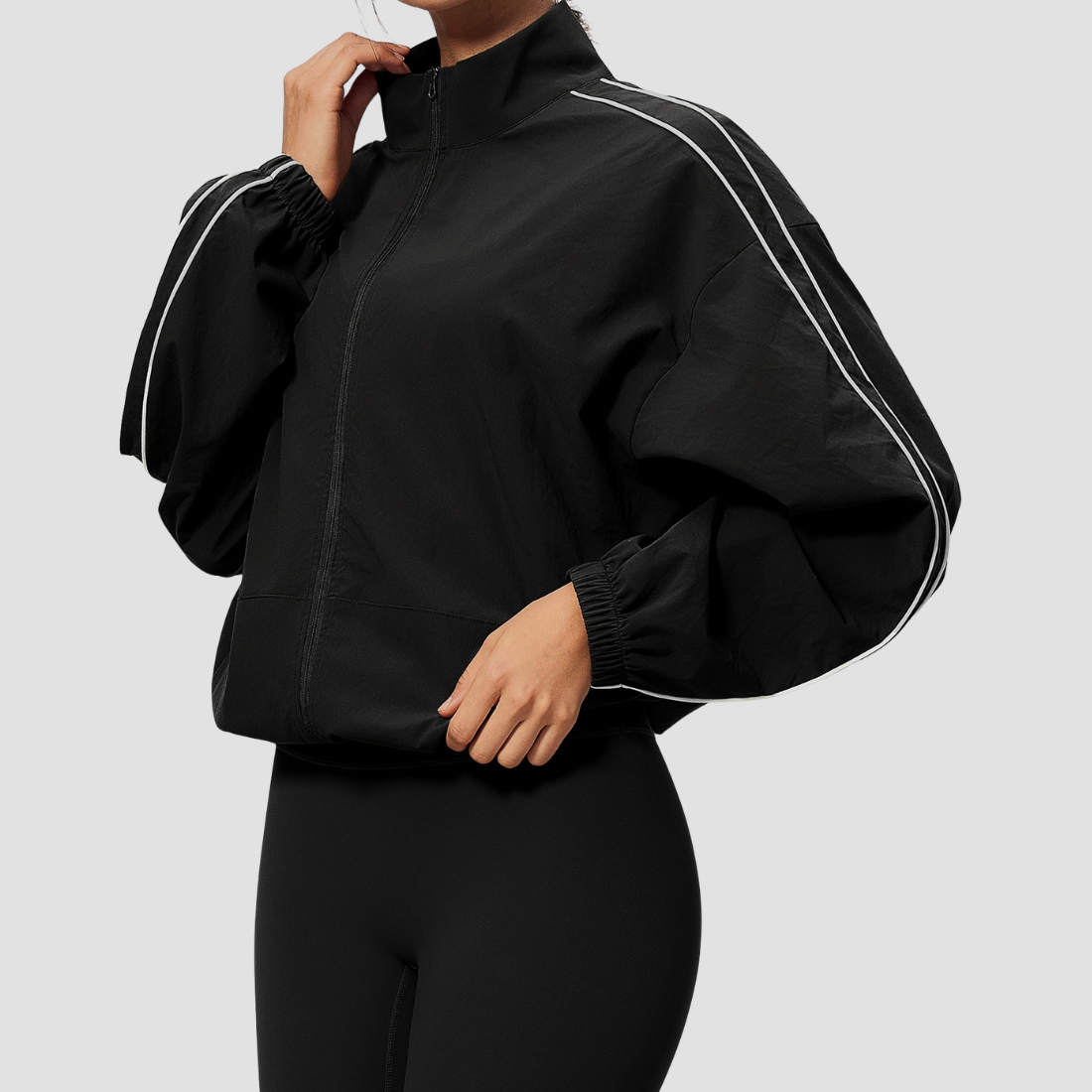 Wholesale Women's Quick drying high elasticity Stand-Collar Zip Sports Jacket