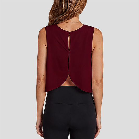 Wholesale Women's Open-Back Yoga Vest – Loose Breathable Gym Running Tank Top