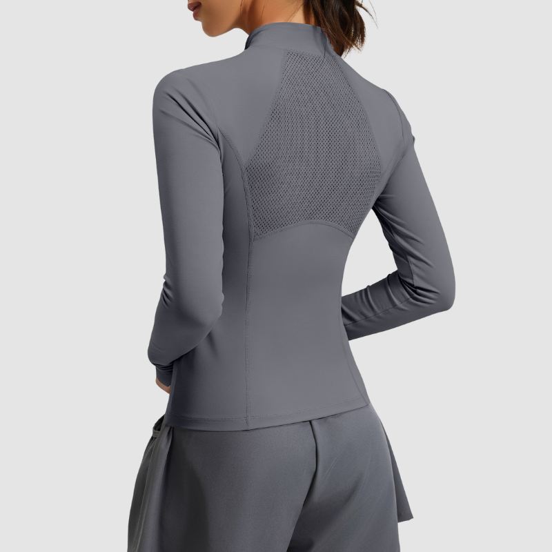 Wholesale stand collar half zip yoga top