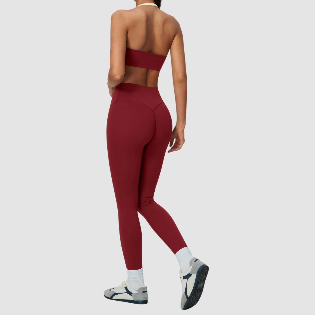 Wholesale Women's Color-Block Sports Bra & Leggings Two-Piece Set