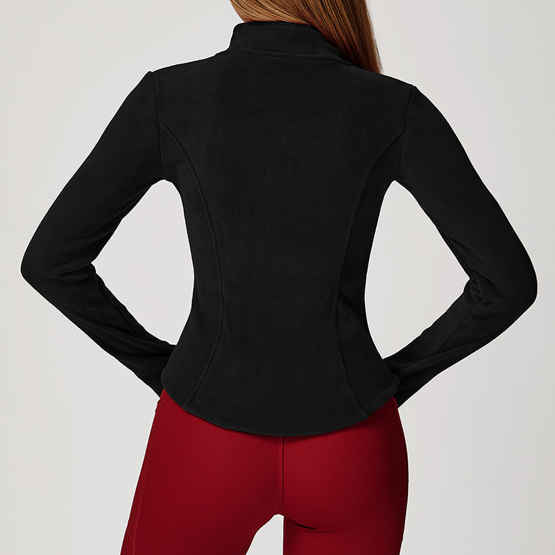 Shearling outdoor high-neck slim-fit warm jacket