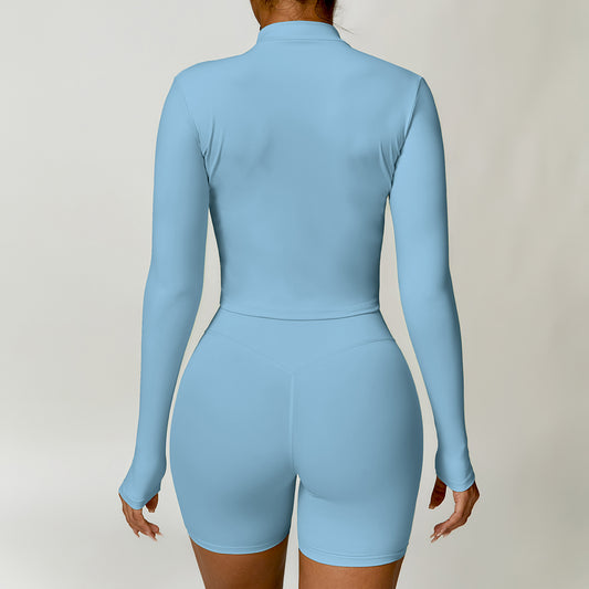 Wholesale Winter quick-drying long-sleeved yoga zipper | Wonderxfans bulk activewear