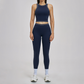 Wholesale Color Block Yoga Halter Vest + legging 2-Piece Set