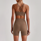 Wholesale Women's Quick-Dry Naked Feel Vest+Fitted Biker Shorts Yoga Set