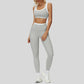 Contrast color sports bra + sports legginggs 2-piece set