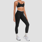 Wholesale Colorblock Piping Yoga Set Adjustable Strap Sports Bra & Leggings