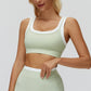 Fake two-piece contrast color stitching sports bra