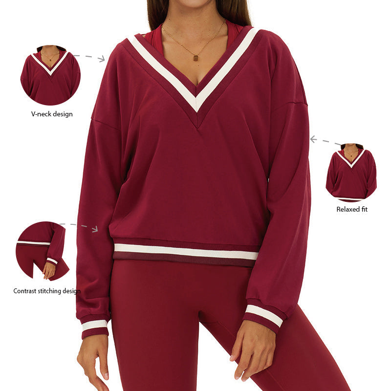 Loose V-Neck Sweatshirt