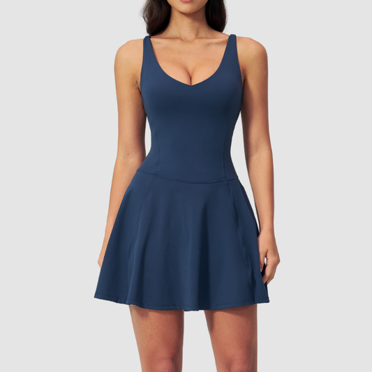 Wholesale Naked Feel Deep V-neckline Tennis Removable Breast Pads Dress