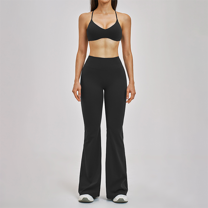 Naked and beautiful back bra+high waisted Legging 2-piece set