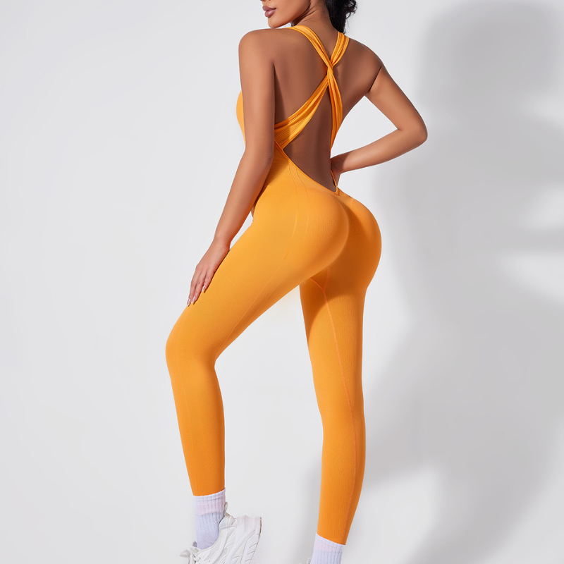 Yoga Bodycon V-neck Sports Jumpsuit