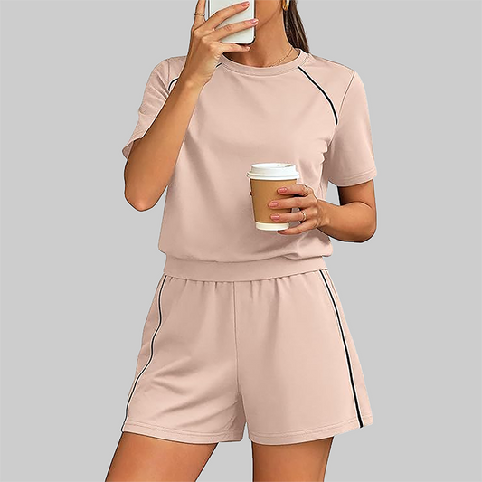 Wholesale Women's Short Sleeve T-Shirt & Shorts Casual Athletic Set