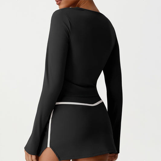 Wholesale women's V-neck long-sleeved tops | Wonderxfans bulk activewear