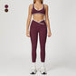 Ultra-Soft Contrasting Color Sports Bra + High Waist leggings 2-piece Set