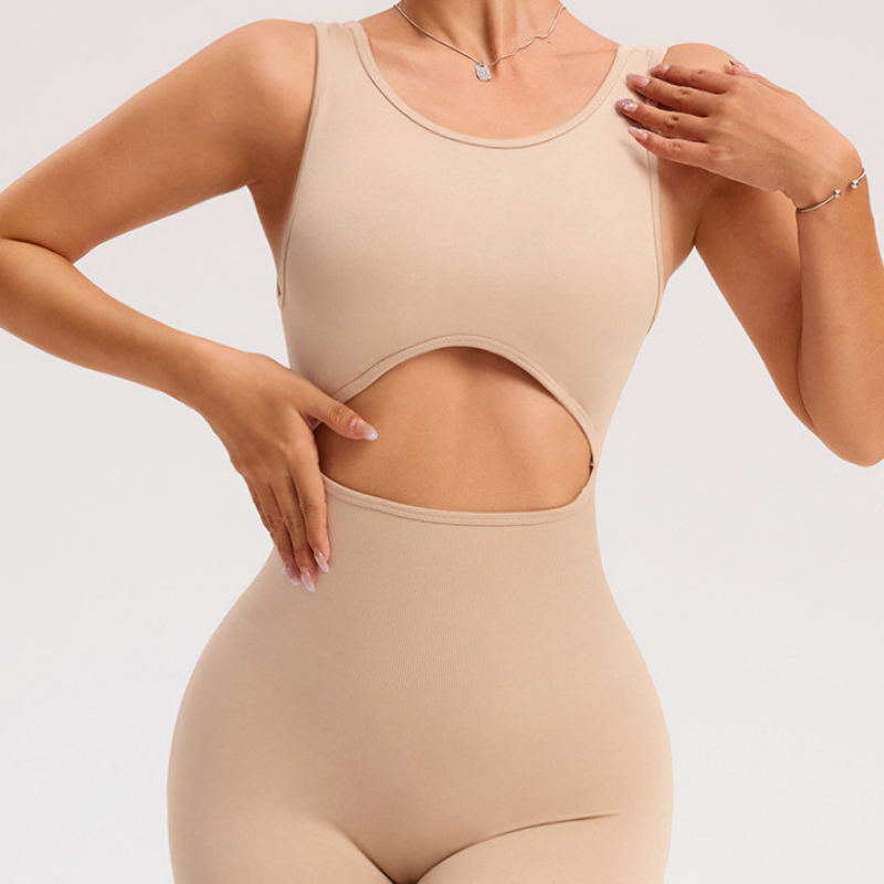 Seamless Deep V Backless Yoga Outdoor Jumpsuit