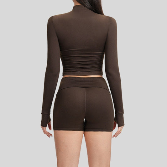Wholesale Yoga-inspired slim-fit long-sleeved top + | Wonderxfans bulk activewear