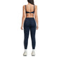 Color-block backless bra + high-waisted leggings 2-piece set