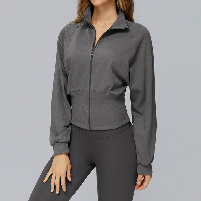 Stand collar warm sports short jacket