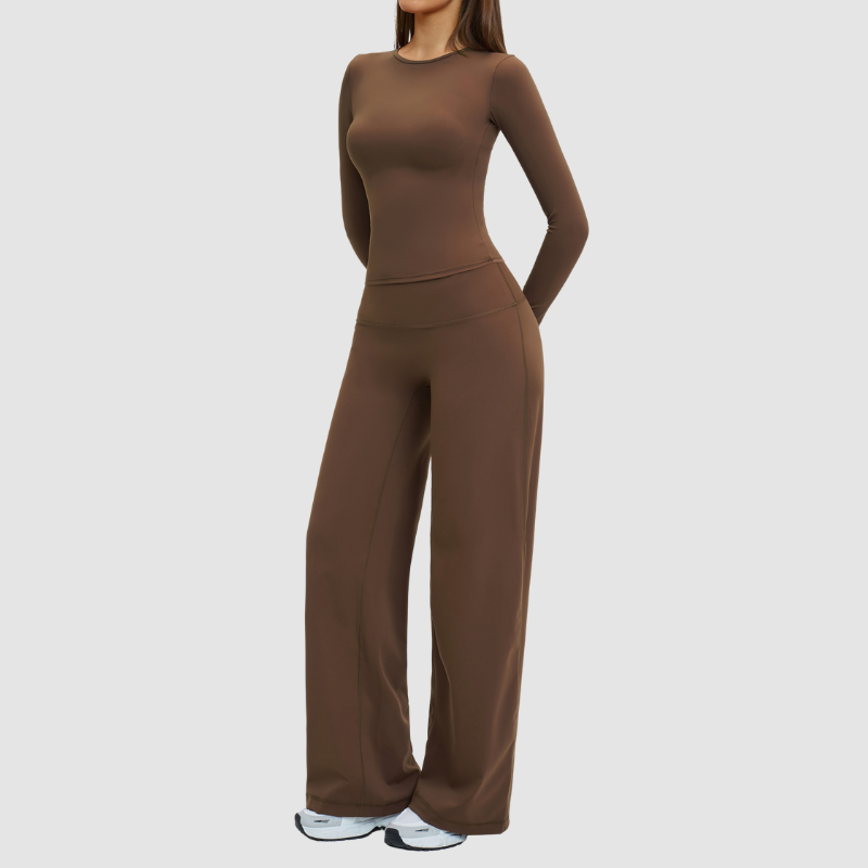 Wholesale wide-leg loose-fitting pants + long-sleeved top