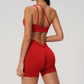 Wholesale Seamless One-Shoulder Sports Bra & High-Waist Biker Shorts Set – Quick-Dry Yoga 2-Piece
