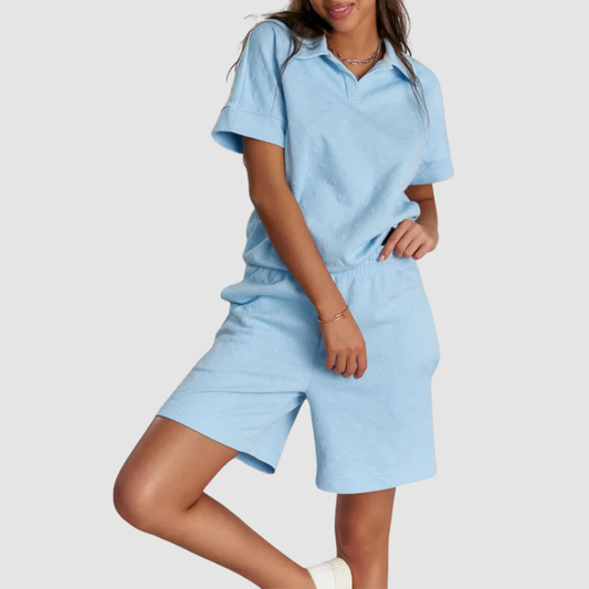 Wholesale Pullover Long-Sleeve Sweatshirt & Shorts Set – Casual Athleisure 2-Piece