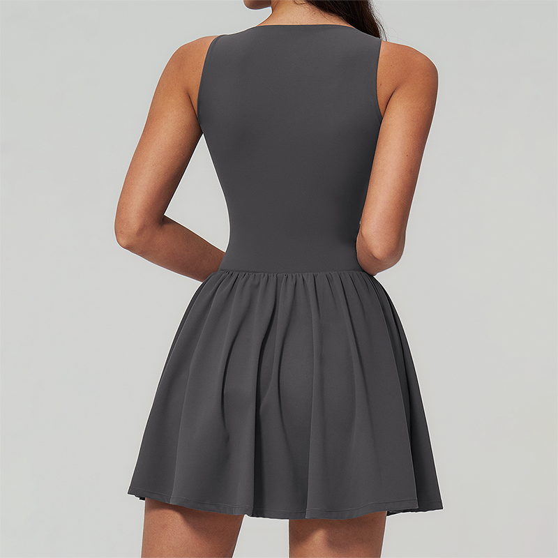 Wholesale Naked Feel Deep V-neckline Tennis Dress