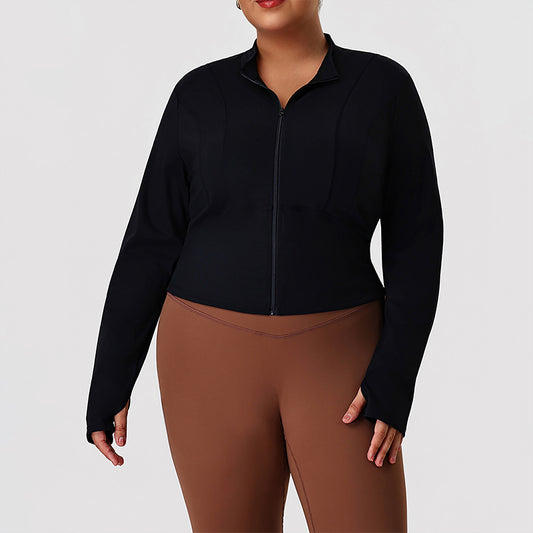 Wholesale plus-size yoga slimming jacket | Wonderxfans bulk activewear