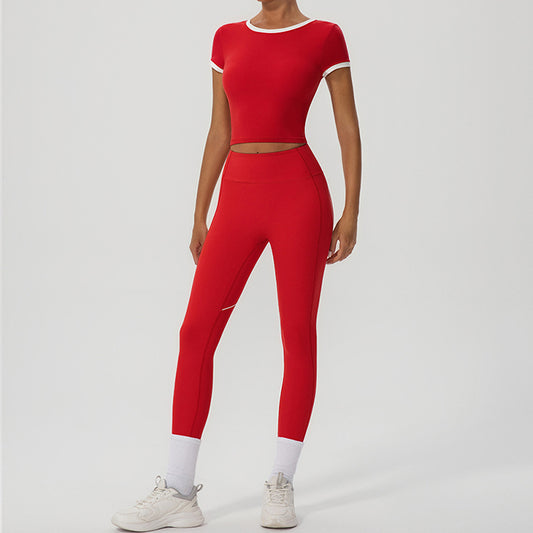 Wholesale Snug-fit Cropped T-shirt + High-waisted | Wonderxfans bulk activewear