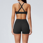 Wholesale Women's Sports Bra and Shorts Set – Creamy Brushed Fabric Fitness Set