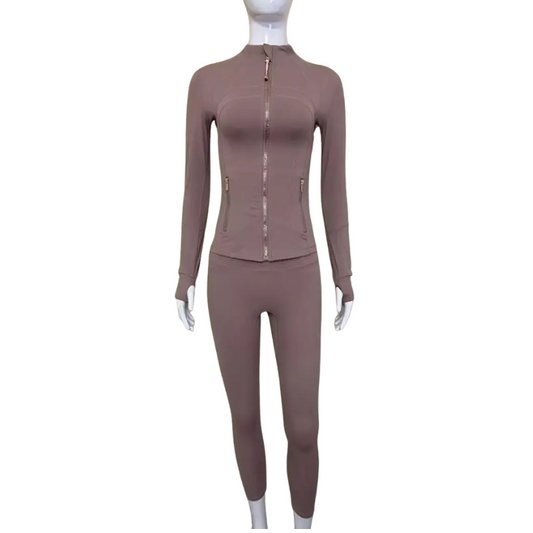 Wholesale Gold zipper Slimming nude running | Wonderxfans bulk activewear