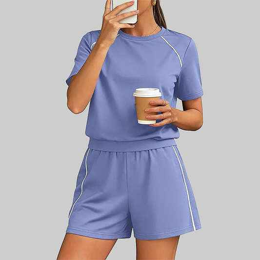 Wholesale Women's Short Sleeve T-Shirt & Shorts Casual Athletic Set