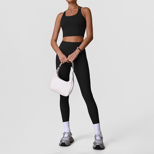 Wholesale Naked-Feel High-Waist Yoga Leggings Set – Racerback Sports Bra & Full-Length Pants
